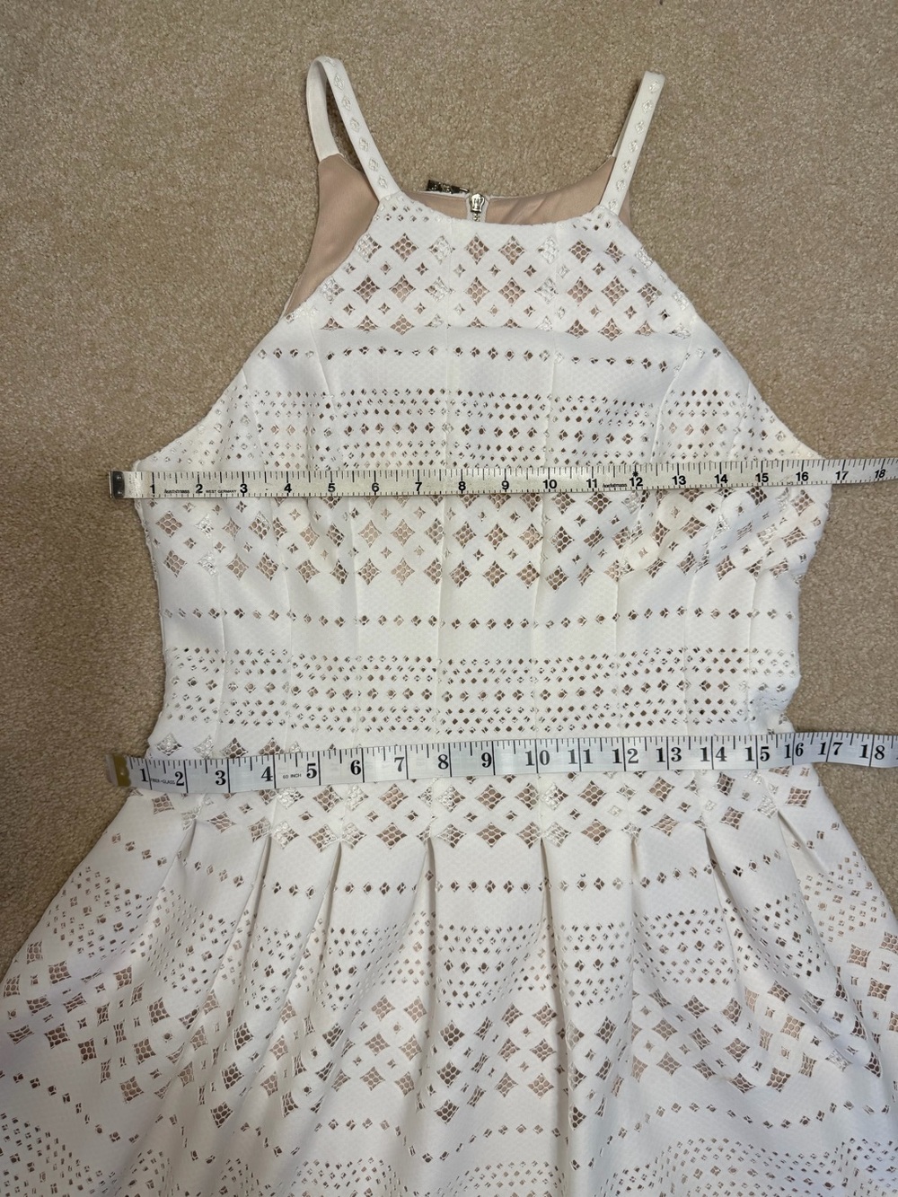 Eliza J White Eyelet Halter Dress Size 8 NWOT - Picture 7 of 9